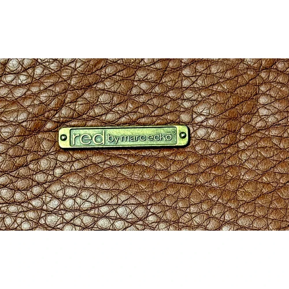 Red by Marc Ecko Bag Brown Pebbled Texture Stud Wristlet Clutch Urban Streetwear